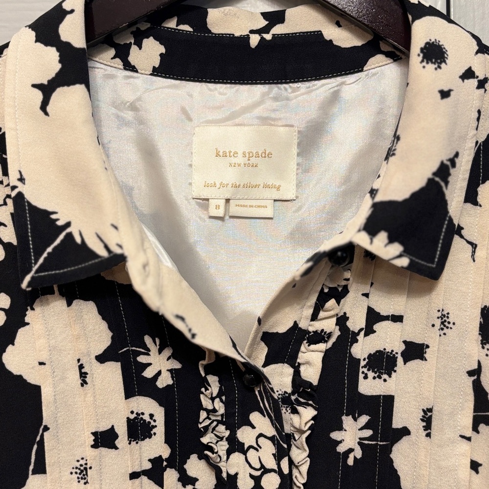 Kate Spade Black and Cream Floral Dress - Picture 2 of 6